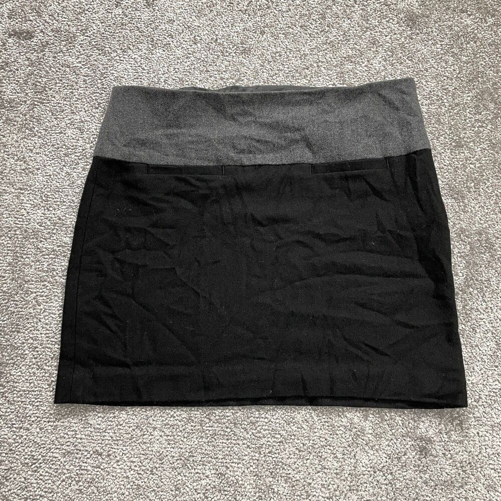 Gap Mini Skirt Womens 0 Black Straight Pencil Soft Waist Zip Ladies Two Tone